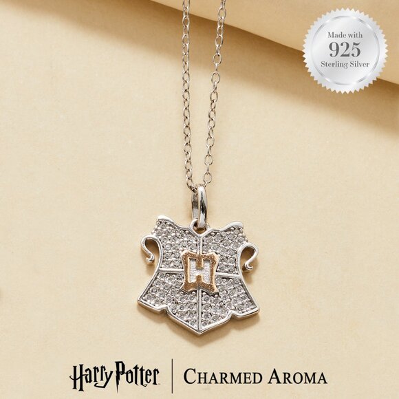 Official Harry Potter Hogwarts Crest Necklace, 925 Sterling Silver - Picture 1 of 3